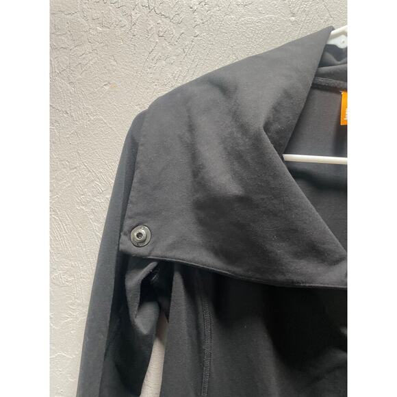 Lucy Black Long Sleeve Zip Up, Cowl style collar  Active, yoga, workout, walking - Picture 4 of 5